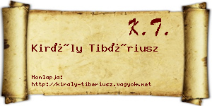 Király Tibériusz névjegykártya
